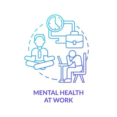 Mental Health At Work Blue Gradient Concept Icon Employee Stress Reducing Trend In Psychology