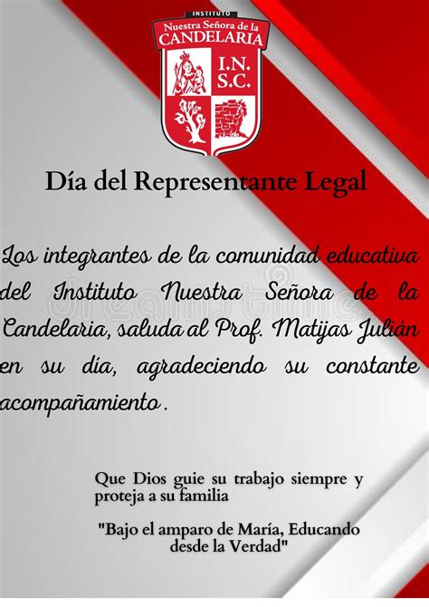 25 de Agosto Día del Representante Legal Instituto Nuestra Señora de