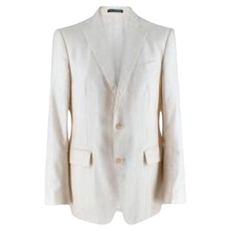 Salvatore Ferragamo Ivory Single Breasted Tailored Jacket For Sale At 1stdibs