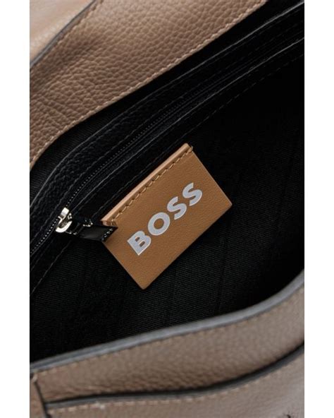 Boss By Hugo Boss Saddle Bag In Grained Leather With Detachable Straps In Brown Lyst