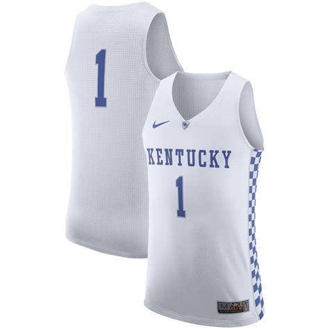 #1 Kentucky Wildcats Nike Authentic Basketball Jersey - White