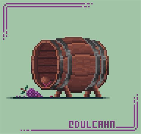 Artstation Wine Barrel Pixel Art