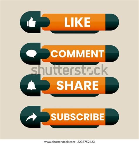 Like Comment Share Subscribe Icon Button Stock Vector Royalty Free 2238752423 Shutterstock