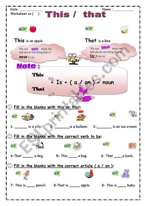 This That Esl Worksheet By Sweetsuna