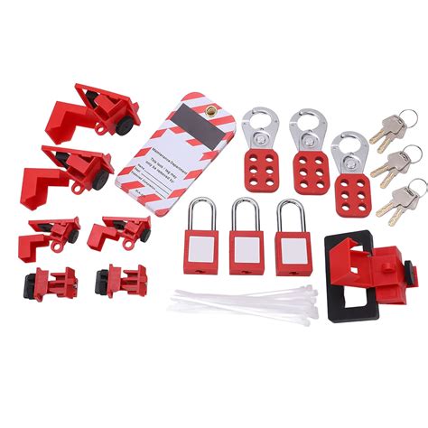 Electrical Lockout Tagout Kit With Hasps Circuit Breaker Lockouts