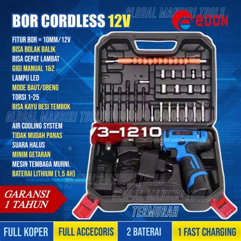 Jual Mesin Bor Baterai V Jld Tool Set Baterai Bor Charge Volt