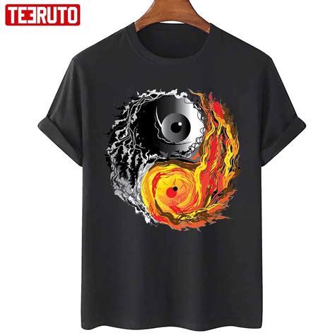 Darknest And Fire YinYang Eyes Unisex T Shirt Teeruto