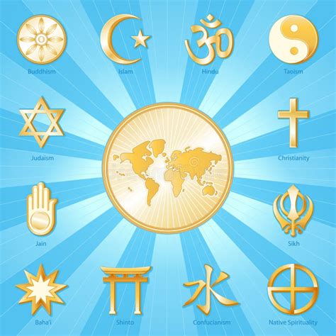 World Of Faith World Religions Stock Vector Illustration Of