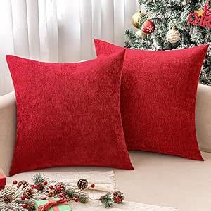 Amazon Miulee Pack Of Christmas Red Decorative Pillow Covers