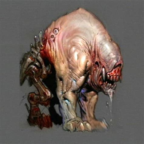 Doom 3 Pinky Demon Concept Art Monster Design Creature Art