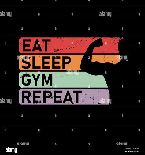 Eat Sleep Gym Repeat T Shirt And Poster Vector Design Template Gym T