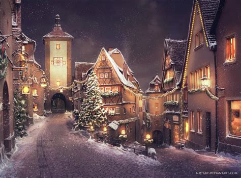 christmas street  nm art  deviantart
