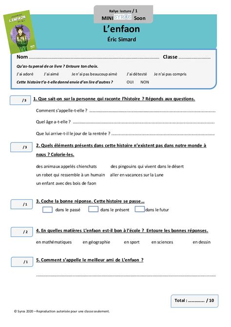 Calaméo Fiches Rallye Lecture Enfaon Niveaux 1 Et 2