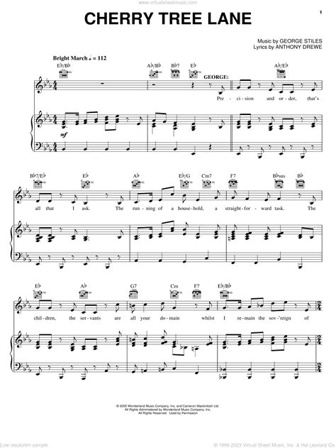 Cherry Tree Lane Sheet Music For Voice Piano Or Guitar PDF