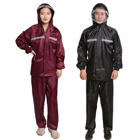 Waterproof Breathable Anti Storm Rain Suit Jacket And Trouser Suit Raincoat For Men And Women