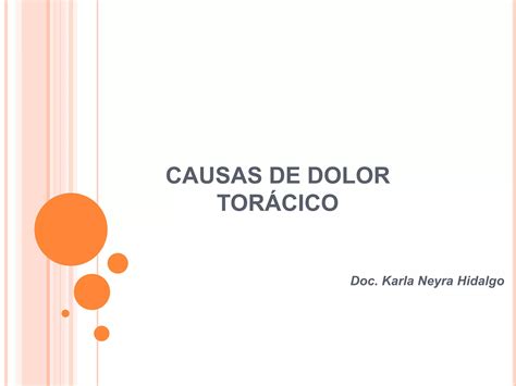 Causas de dolor torácico ppt PPT