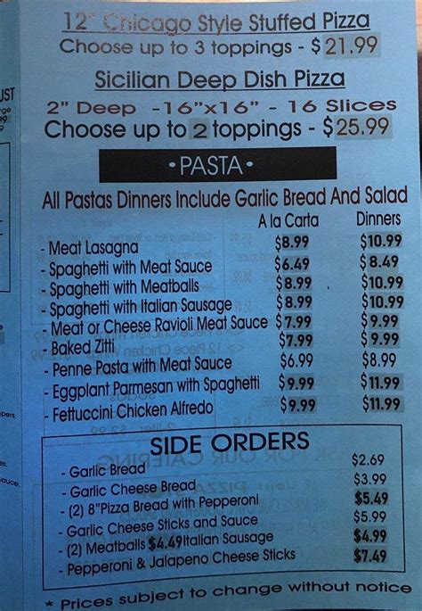 Menu at Your pizza Stop pizzeria, Menifee