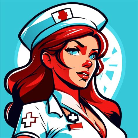 Premium Vector Beautiful Hot Nurse Hand Drawn Flat Stylish Cartoon