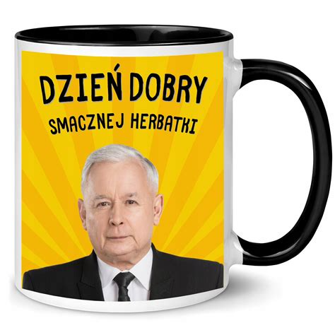 KUBEK CZARNY PREZESA JAREK PIS PREZENT Kaczyński 14178277948 Sklepy