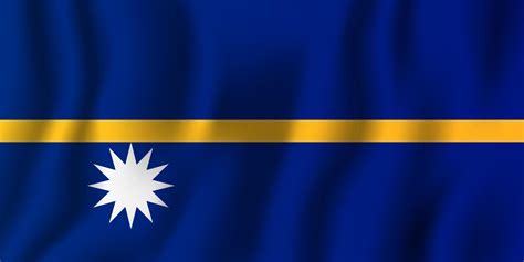 Nauru Bandera Ondeante Realista Ilustraci N Vectorial S Mbolo De Fondo