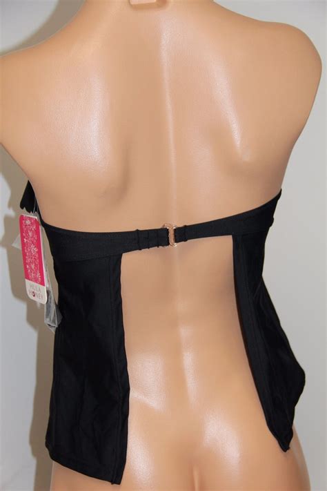 Hula Honey Swimsuit Bikini Tankini Top Sz S Strap Black Bandeau Ebay