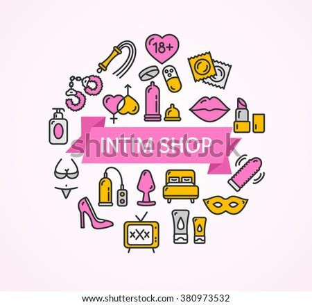 Intim Sex Shop Concept Vector Illustration Stock Vector