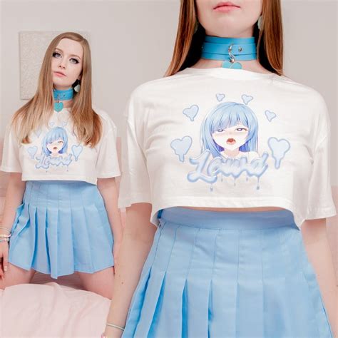 UwU Girl Crop Top Ahegao Face Sexy Cosplay Gamer Girl Etsy México