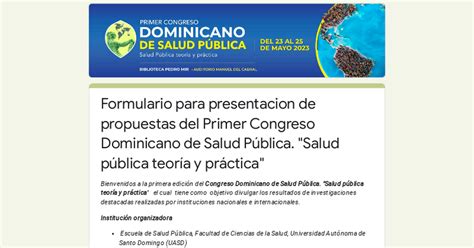 Formulario Para Presentacion De Propuestas Del Primer Congreso