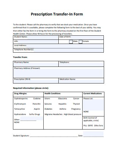 FREE 30 Prescription Form Samples In PDF MS Word