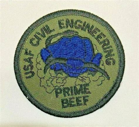 Prime Beef Subdued Patch Us Air Force Usaf Civil Engineering Vintage