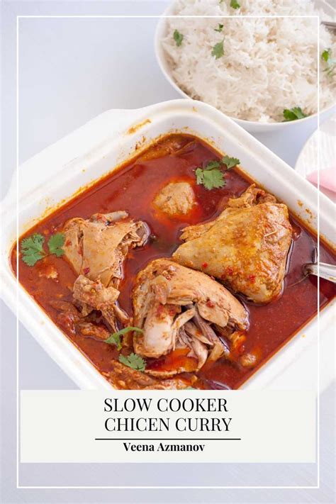 Easiest Crockpot Or Slow Cooker Chicken Curry Indian Veena Azmanov