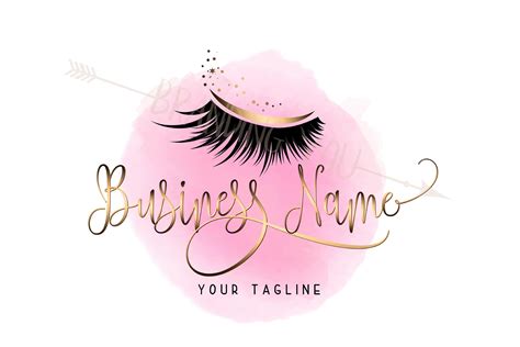 Custom Logo Lashes Logo Eyelash Logo Cosmetics Logo Gold Etsy Eyelash Logo Lashes Logo