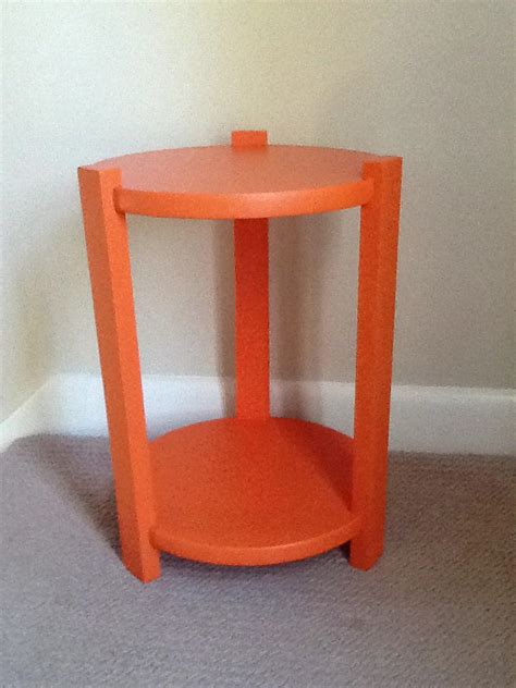 Side Table Lacquered In Bright Orange