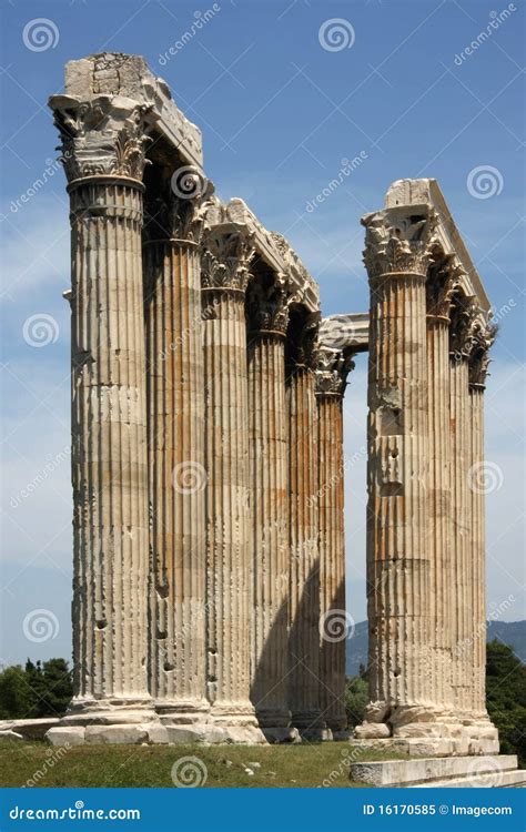 Greek Ancient Pillars Of Doric Order Royalty Free Stock Photo Image