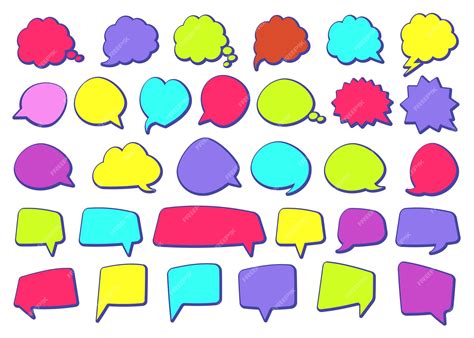 Premium Vector Stickers Of Speech Bubbles Color Set Vector Illustration