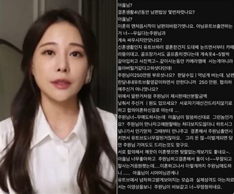 “남편 밥상 몇번 차렸냐” “눈뜨면 카메라 들이대” 아옳이 前 남편 지인 추정 댓글 논란 세계일보