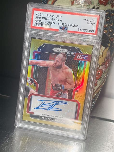 2022 Panini Prizm UFC Jiri Prochazka Signatures Gold Prizm 10 PSA 9