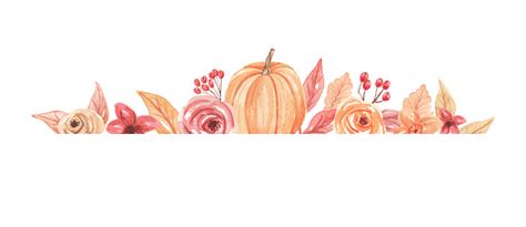 Pumpkin Hand Painted Watercolour Autumn Fall Border Frame Stock Vector ...