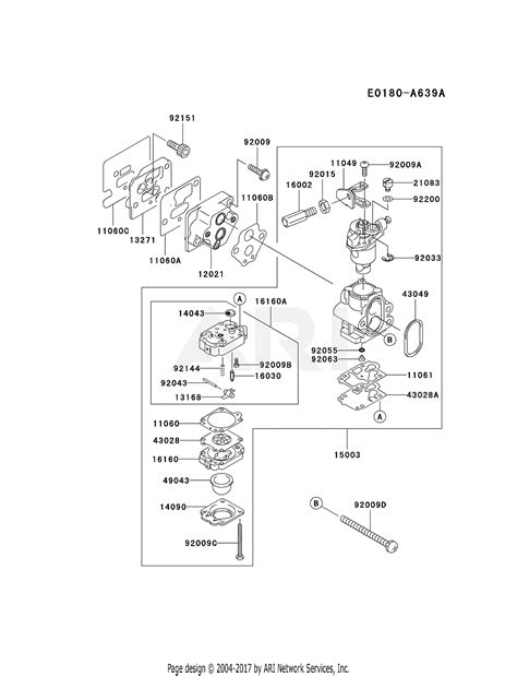 Kawasaki KGT26AC A1 String Trimmer KGT26AC Parts Diagram For CARBURETOR