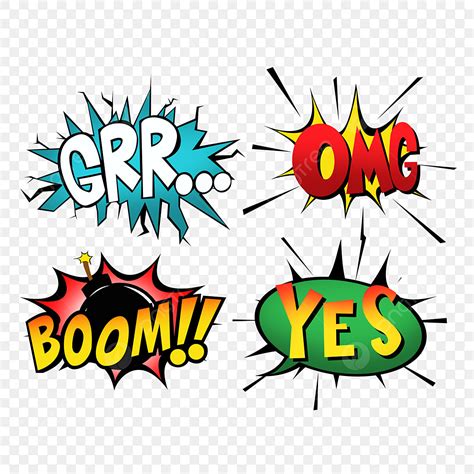 Comic Burst Clipart Vector Comic Burst Text Collection Comic Effect