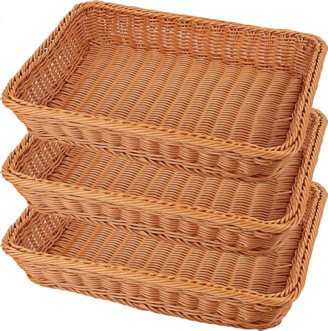 Amazon Keileoho Packs Inch Poly Wicker Bread Baskets