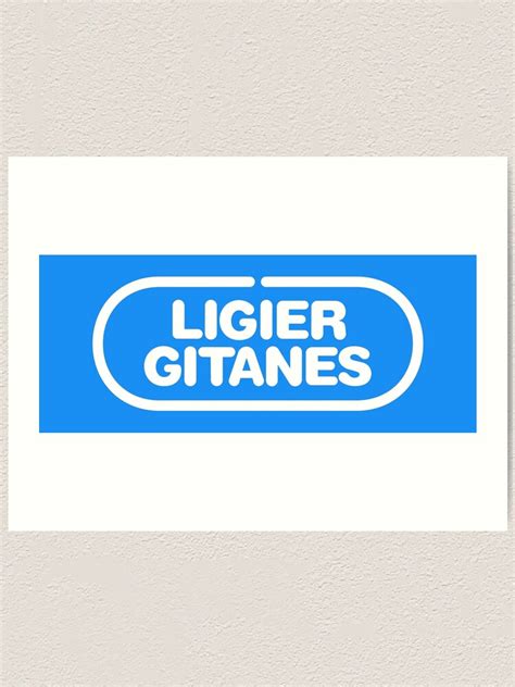 Ligier Gitanes F Team Logo White Print Art Print For