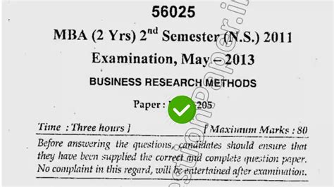 2013 Mdu Mba 2nd Sem Business Research Methods Question Paper Youtube