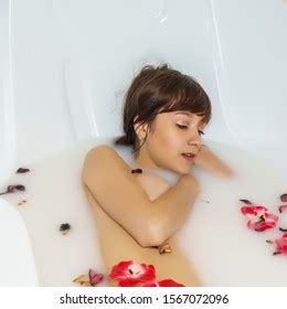 Beautiful Sexy Naked Girl Relaxing Milk Stock Photo 1567072096 Shutterstock