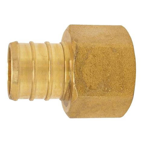 Apollo Pex Barb 3 4 In X 1 2 In Brass Female Pipe Thread Adapter