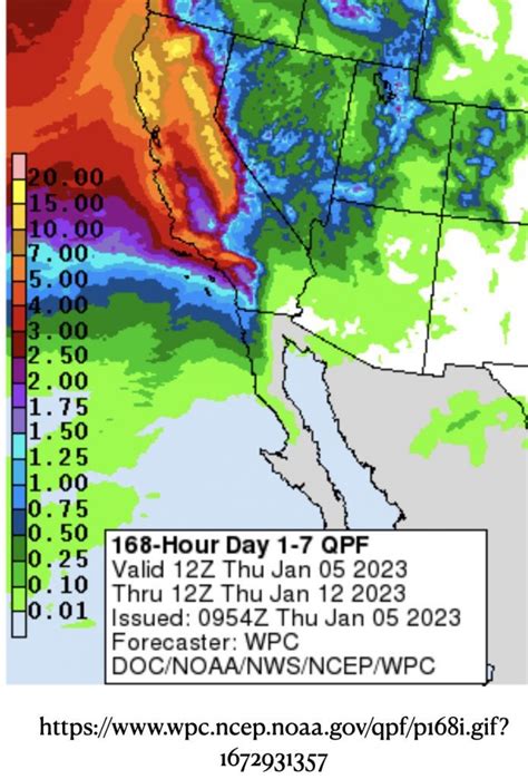 Jan Califnria Seven Day Precipitation Forecast Map Geocurrents