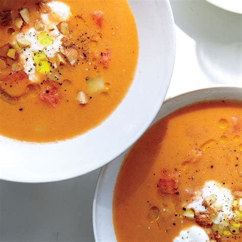 Watermelon Gazpacho With Feta Crema Recipe Epicurious