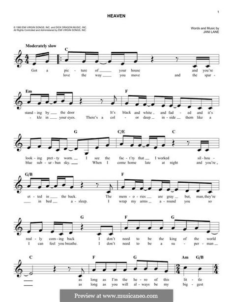 Heaven (Warrant) by J. Lane - sheet music on MusicaNeo