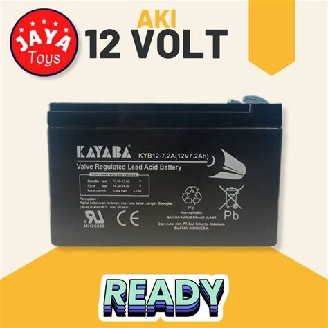 Jual Kayaba 12 Volt 7 2 Amper Accu Vrla Ups Aki Kering 12V Shopee