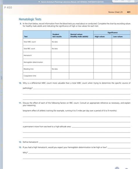 Solved Composition Of Blood 1 What Is The Blood Volume Of Chegg